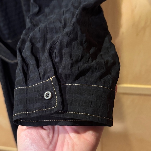 Anthropologie Black Button-Up Dress - Picture 7 of 8